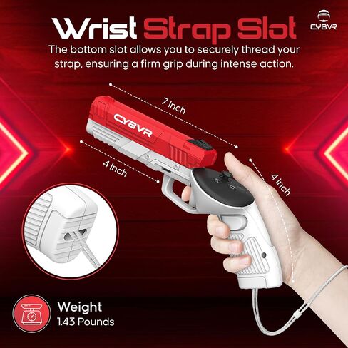 Weighted Gun Stock Pistol Grips for The Meta Quest 3 Controllers, Meta Quest 3 Accessories, VR Gun for The Quest 3, Better Immersion, Customizable Weight Feels Real in FPS Games, VR Gun Stock in Saudi Arabia