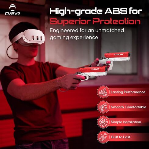 Weighted Gun Stock Pistol Grips for The Meta Quest 3 Controllers, Meta Quest 3 Accessories, VR Gun for The Quest 3, Better Immersion, Customizable Weight Feels Real in FPS Games, VR Gun Stock in Saudi Arabia