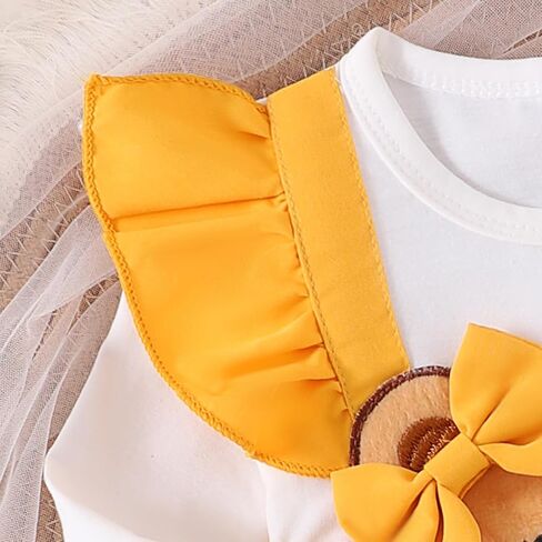 Baby Girl Clothes Newborn Outfits Infant Ruffle One Piece Romper Cute Cartoon Dress with Headband 0-18 Months in Saudi Arabia
