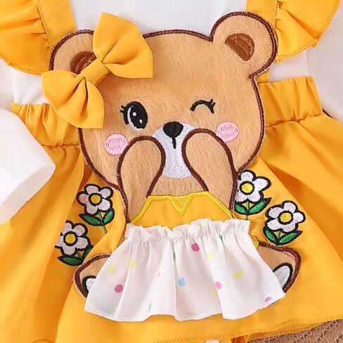 Baby Girl Clothes Newborn Outfits Infant Ruffle One Piece Romper Cute Cartoon Dress with Headband 0-18 Months in Saudi Arabia