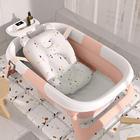 Dog Bath Tub with Water Drain Plug Portable Collapsible Bathtub for Dog Bathing and Washing Foldable Dog Bath Space Saving Design for Small Medium Pets and Cats Pink in Saudi Arabia