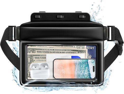 JOTO Large Floating Waterproof Phone Pouch with Adjustable Waist Strap, Water Proof Fanny Pack Dry Bag Wallet for Cellphone Passport Watch and Valuables, Beach Essential for Swimming Snorkeling in Saudi Arabia