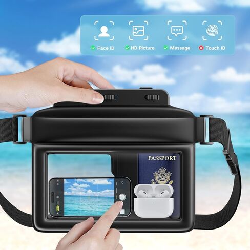 JOTO Large Floating Waterproof Phone Pouch with Adjustable Waist Strap, Water Proof Fanny Pack Dry Bag Wallet for Cellphone Passport Watch and Valuables, Beach Essential for Swimming Snorkeling in Saudi Arabia