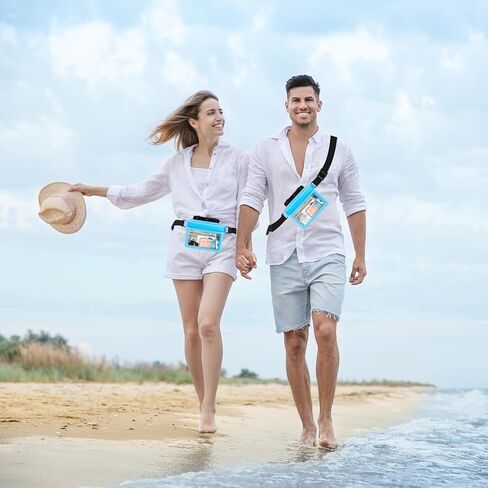 حقيبة هاتف كبيرة عائمة مقاومة للماء من جوتو مع حزام خصر قابل للتعديل، محفظة حقيبة جافة مقاومة للماء للهاتف المحمول وساعة جواز السفر والأشياء الثمينة، ضرورية للشاطئ للسباحة والغطس in Kuwait