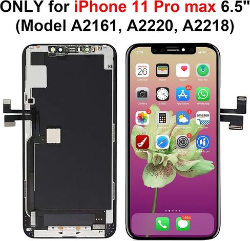 Brinonac for iPhone 11 Pro Max Screen Replacement Kit, 6.5" Full HD Retina LCD Display COF Touch Screen Digitizer Assembly Set with Repair Tools, Waterproof Adhesive, Tempered Glass in Saudi Arabia