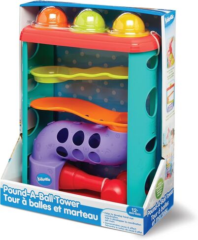 Kidoozie Pound-A-Ball Tower - لعبة كرة الأطفال والمطرقة - لعبة حسية آمنة للأعمار من 12 شهرًا فما فوق in Kuwait
