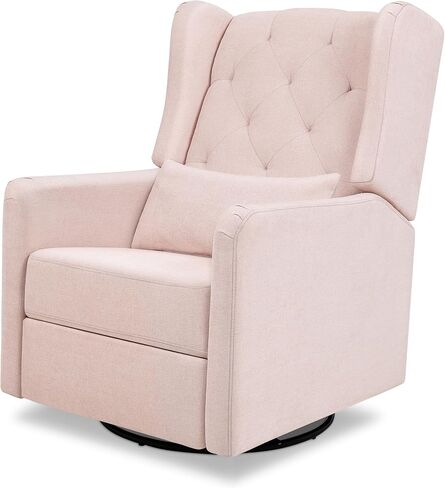 DaVinci Everly Recliner and Swivel Glider in Performance Pale Blush Pink Eco-Weave, GREENGUARD Gold Certified, Water Repellent & Stain Resistant in Saudi Arabia