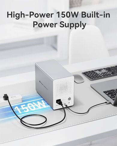 Yottamaster VN500C3 5 Bay Hard Drive Enclosure, 10Gbps Daisy-Chain 5 Bay DAS, Aluminum USB C DAS Enclosure Support 110TB (5x22TB), Max Up to 330TB for 2.5" & 3.5" SATA HDD/SSD (Diskless) in Saudi Arabia