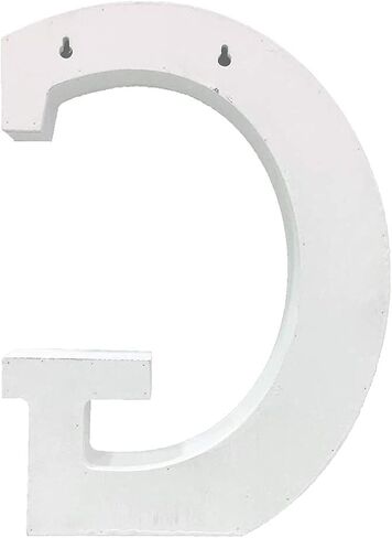 NA Large G Sign Wall Decor Letters Wood Distressed White Letters DIY Block Words Sign Alphabet Free Standing Hanging for Home Bedroom Office Wedding Party (G) in Saudi Arabia