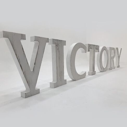 NA Large G Sign Wall Decor Letters Wood Distressed White Letters DIY Block Words Sign Alphabet Free Standing Hanging for Home Bedroom Office Wedding Party (G) in Saudi Arabia