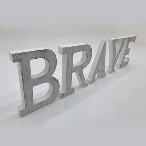 NA Large G Sign Wall Decor Letters Wood Distressed White Letters DIY Block Words Sign Alphabet Free Standing Hanging for Home Bedroom Office Wedding Party (G) in Saudi Arabia