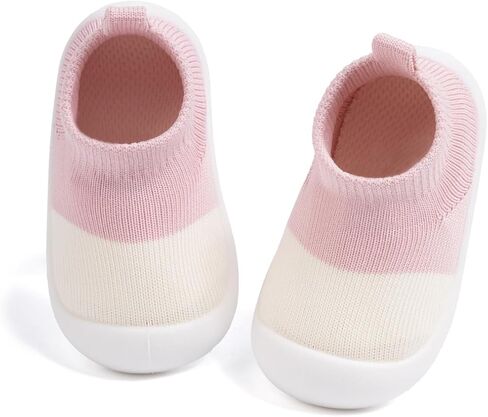 Oamico Baby Sock Shoes Non-Slip Slip-On Walking Shoes Newborn Breathable Lightweight Slippers with Soft Rubber Sole Indoor Outdoor Sneakers in Saudi Arabia