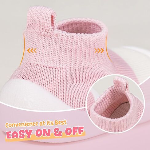 Oamico Baby Sock Shoes Non-Slip Slip-On Walking Shoes Newborn Breathable Lightweight Slippers with Soft Rubber Sole Indoor Outdoor Sneakers in Saudi Arabia