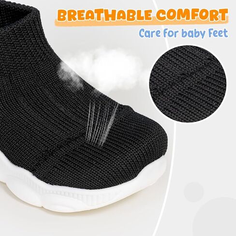Oamico Baby Sock Shoes Non-Slip Slip-On Walking Shoes Newborn Breathable Lightweight Slippers with Soft Rubber Sole Indoor Outdoor Sneakers in Saudi Arabia