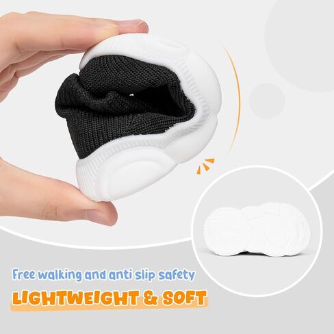 Oamico Baby Sock Shoes Non-Slip Slip-On Walking Shoes Newborn Breathable Lightweight Slippers with Soft Rubber Sole Indoor Outdoor Sneakers in Saudi Arabia