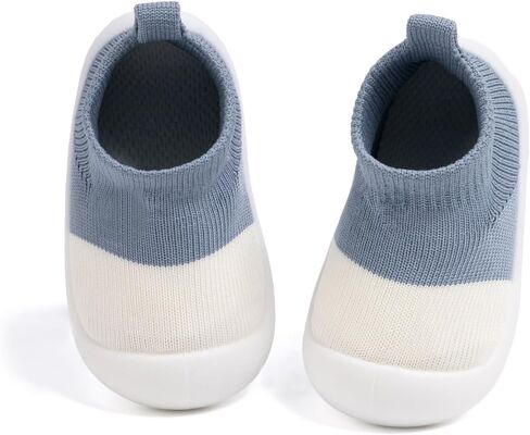 Oamico Baby Sock Shoes Non-Slip Slip-On Walking Shoes Newborn Breathable Lightweight Slippers with Soft Rubber Sole Indoor Outdoor Sneakers in Saudi Arabia