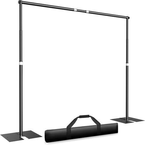 Pipe and Drape Backdrop Stand Kit 12x10ft, Heavy Duty Backdrop Stand, Adjustable Metal Background Stand Backdrop for Parties Wedding Birthday Decoration Photography Photo Booth in Saudi Arabia