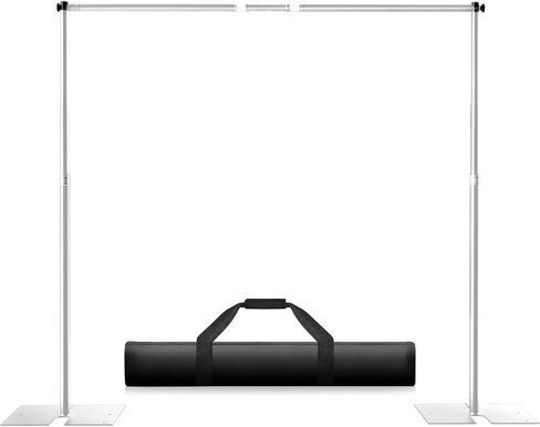 طقم حامل خلفية للأنابيب والستارة مقاس 12 × 10 أقدام، حامل خلفية للخدمة الشاقة، خلفية معدنية قابلة للتعديل خلفية للحفلات وحفلات الزفاف وأعياد الميلاد والتصوير الفوتوغرافي كشك الصور in Kuwait