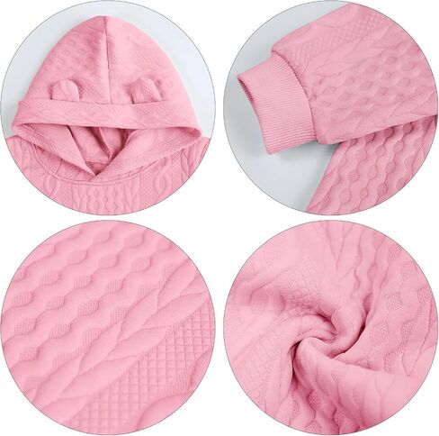 Toddler Baby Girl Clothes,Knitted Twist Hoodie Sweater Long Sleeve Tops+Pants 2 Piece Little Girls Outfits in Saudi Arabia