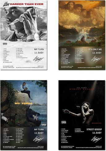 sigeliu Lil Peep Poster Album Cover Limited Edition Posters (Set of 4) Unframed 8in x 12in(20x30cm) Wall Art Decor Print Picture Paintings for Living Room Bedroom Decoration in Saudi Arabia
