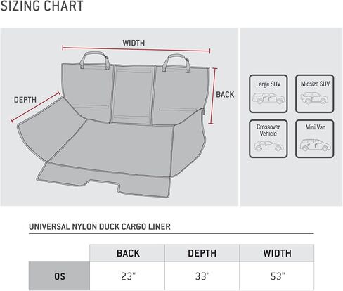 بطانة Carhartt Universal Fitted Nylon Duck Cargo Liner، بطانة متينة طاردة للماء، تناسب مجموعة متنوعة من أحجام منطقة الشحن، أسود in Saudi Arabia