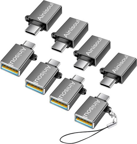 USB C to USB Adapter(8 Pack),USB to USB C Adapter,USB C to USB A Adapter,USB C to USB 3.0 Adapter,USB C to USB Converter for iPhone 15,MacBook Pro/Air,iPad Pro,Galaxy S20-S23 and More,Grey in Saudi Arabia