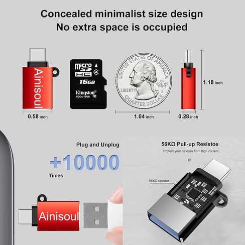 USB C to USB Adapter(8 Pack),USB to USB C Adapter,USB C to USB A Adapter,USB C to USB 3.0 Adapter,USB C to USB Converter for iPhone 15,MacBook Pro/Air,iPad Pro,Galaxy S20-S23 and More,Grey in Saudi Arabia