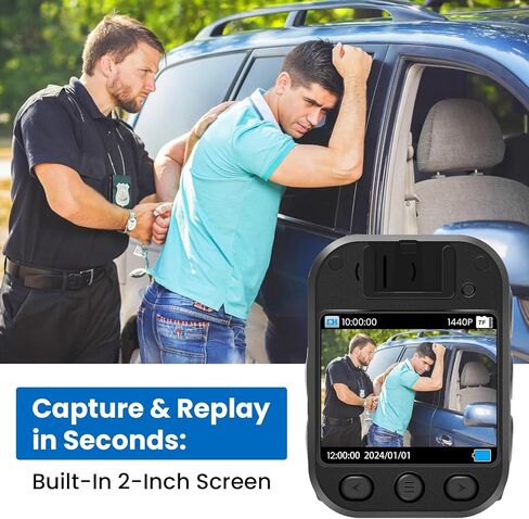 SPIKECAM Super Strong Clip Body Cameras with Audio Video Recording, Night Vision and File Protection, Wearable Police Body Camera for Personal Security, Law Enforcement,Civilians 64GB in Kuwait