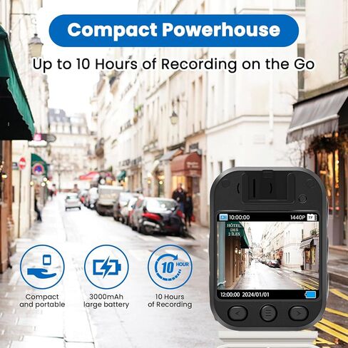 SPIKECAM Super Strong Clip Body Cameras with Audio Video Recording, Night Vision and File Protection, Wearable Police Body Camera for Personal Security, Law Enforcement,Civilians 64GB in Kuwait