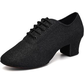 Women's Lace up Dance Shoes Split-Sole Salsa Ballroom Practice Social Dance Shoes Low Heel