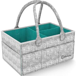 Best Baby Diaper Caddy Organizer - Nursery and Baby Organizer Basket | Portable and Foldable Diaper Organizer for Changing Table | Travel Car Caddy Nursery Storage Bin | Diaper Basket