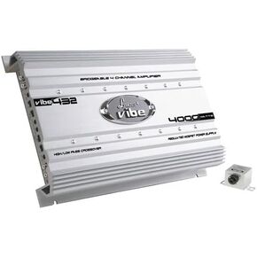 مضخم صوت للسيارة Lanzar Vibe 4000W 4-Ch - عمليات انتقال متغيرة، دائرة تعزيز الجهير | مضخم صوت Mosfet، مدخل RCA، التحكم في جهير مضخم الصوت، مضخم الطاقة، مؤشر LED، إلكترونيات السيارة in Kuwait