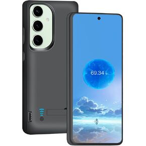 Battery Case for Samsung Galaxy S24+ / S24 Plus, 5000mAh Rechargeable Extended Battery Charging Charger Case, Add 100% Extra Juice, Not Compatible with S24 or S24 Ultra (6.7 inch) Black