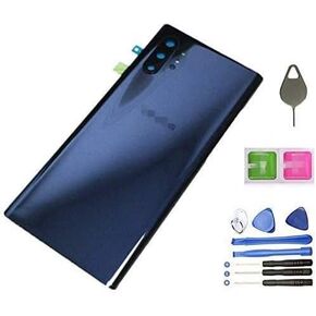 Galaxy Note 10+ Back Cover Glass Housing Door Replacement with Camera Lens Parts for Samsung Galaxy Note10+ Note 10+ 5G +Tools + Eject Pin (Aura Black)