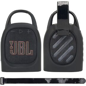 MGZNMTY Portable Silicone Case for JBL Clip 5 Ultra Bluetooth Speaker with Removable Strap for Boat Bike Golf Cart (Black) in Saudi Arabia