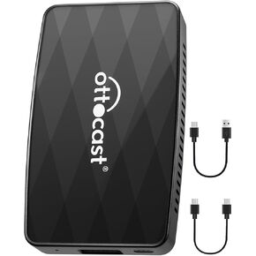 Ottoadapter MX Wireless CarPlay Android Auto Adapter with Airplay, 3-in-1 Car Dongle 2024 Upgraded Dual Channel Direct Connection Faster & More Stable, for OEM Wired CarPlay/Android Auto Cars