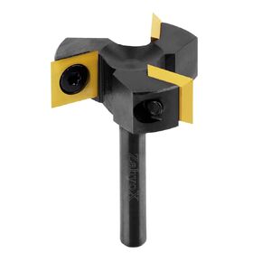 CNC Spoilboard Surfacing Router Bit, 1/4" Shank, 4 Wings, 1-3/8" Cutting Diameter, TiN Coated Insert Carbide Slab Flattening Router Bit, Planing Bit Wood Planer Bit for Woodworking