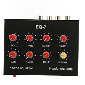 7 Band Sound Equalizer with 3.5mm Interface, Dual Channel Digital Equalizer, Aluminum Alloy Material for Car Stereo System