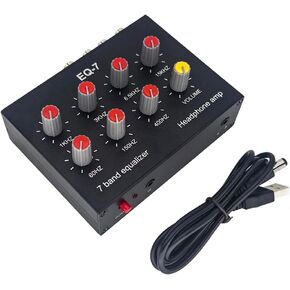 EQ-7 Audio Signal Headset Amplifier 7-Band EQ Equalizer 2 Channel Digital Sound Equalizer