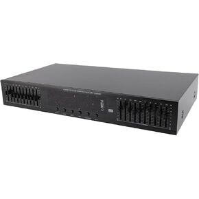 20-Band Audio Equalizer, Adjustable 20 Bands EQ Car Stereo Amplifier Graphic Equalizer with Built in Bluetooth, Stereo USB Intput, Output