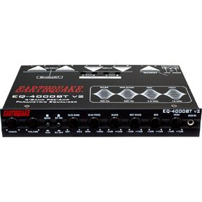 Earthquake Sound EQ-4000BT v2 4-Band 1/2 DIN Pre-Amp Car Audio Graphic Equalizer with RCA, AUX, Mini Jack, and Bluetooth Streaming Ready