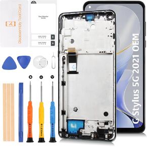 for Motorola Moto G Stylus 5G 2021 6.8" with Green Frame LCD Screen Replacement LCD Display Touch Digitizer Screen Assembly XT2131 with Repair Tools(Not for G Stylus 4G 2020)