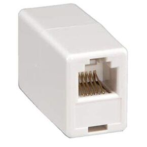 Corpco RJ12 Telephone Inline Coupler 6p6c Straight Wiring Also for RJ11 Cords, White, Pack of 2