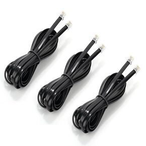 Telephone landline Extension Cord Cable, with Standard RJ-11 6P4C Plug (3Pack / 6.6 FT)
