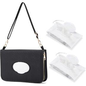 Diaper Bag with 2 PCS Wipes Dispensers Bags Multiple Pockets Baby Travel Essential Clutch Bag Baby Necessities Storage Bag Black