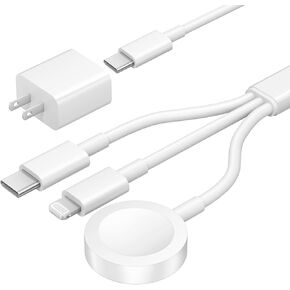 Charger for Apple Watch Charger [Apple MFi Certified] 3 in 1 Multi Chargers Cable with USB C Charger iWatch Charger Cord for Apple iWatch Series Ultra2/SE/10/9/8/7/6/5/4