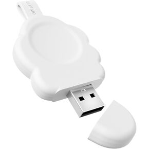 شاحن ELETIUO مغناطيسي محمول على شكل سحابة متوافق مع ساعة Apple، شاحن لاسلكي USB لاسلكي iWatch، شحن سريع لسلسلة Ultra2/Ultra/SE2/SE/9/8/7/6/5/4/3/2/1,41/ 45/44/42/40/38 مللي متر ، أبيض in Kuwait