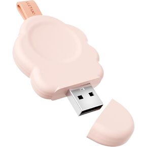 ELETIUO Portable Magnetic Cloud-Shaped Charger Compatible with Apple Watch,iWatch Cordless USB Wireless Charger,Fast Charging for Series Ultra2/Ultra/SE2/SE/9/8/7/6/5/4/3/2/1,41/45/44/42/40/38mm,White