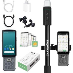 RTK GNSS Survey Equipment with Network RTK Rover, Handheld Controller and Survey Software, Featuring a 60° Tilt and Built-in IMU, for Construction and Geodetic or Land Survey Layout Planning