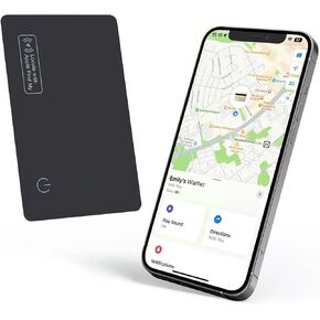 Wallet Tracker Card, Rechargeable Thin Wallet Finder, Works with Apple Find My (iOS Only), Item Finder for Luggage Tags, Passports, Phone, IP67 Waterproof